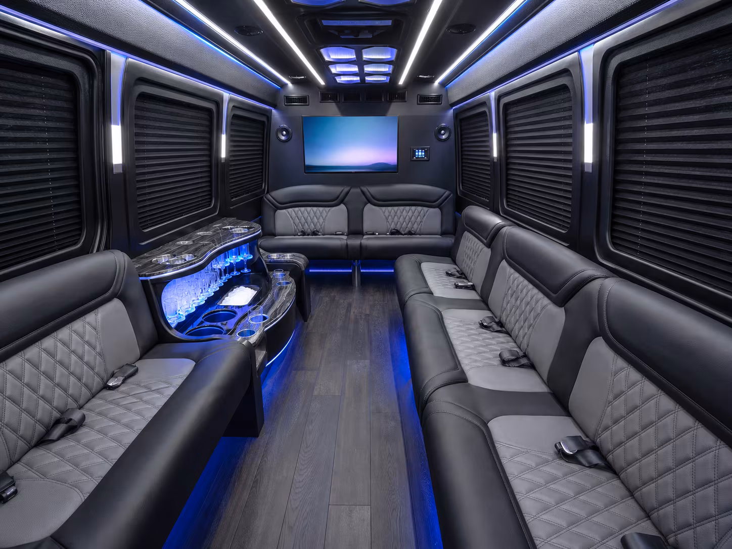 springfield 18 passenger party bus interior