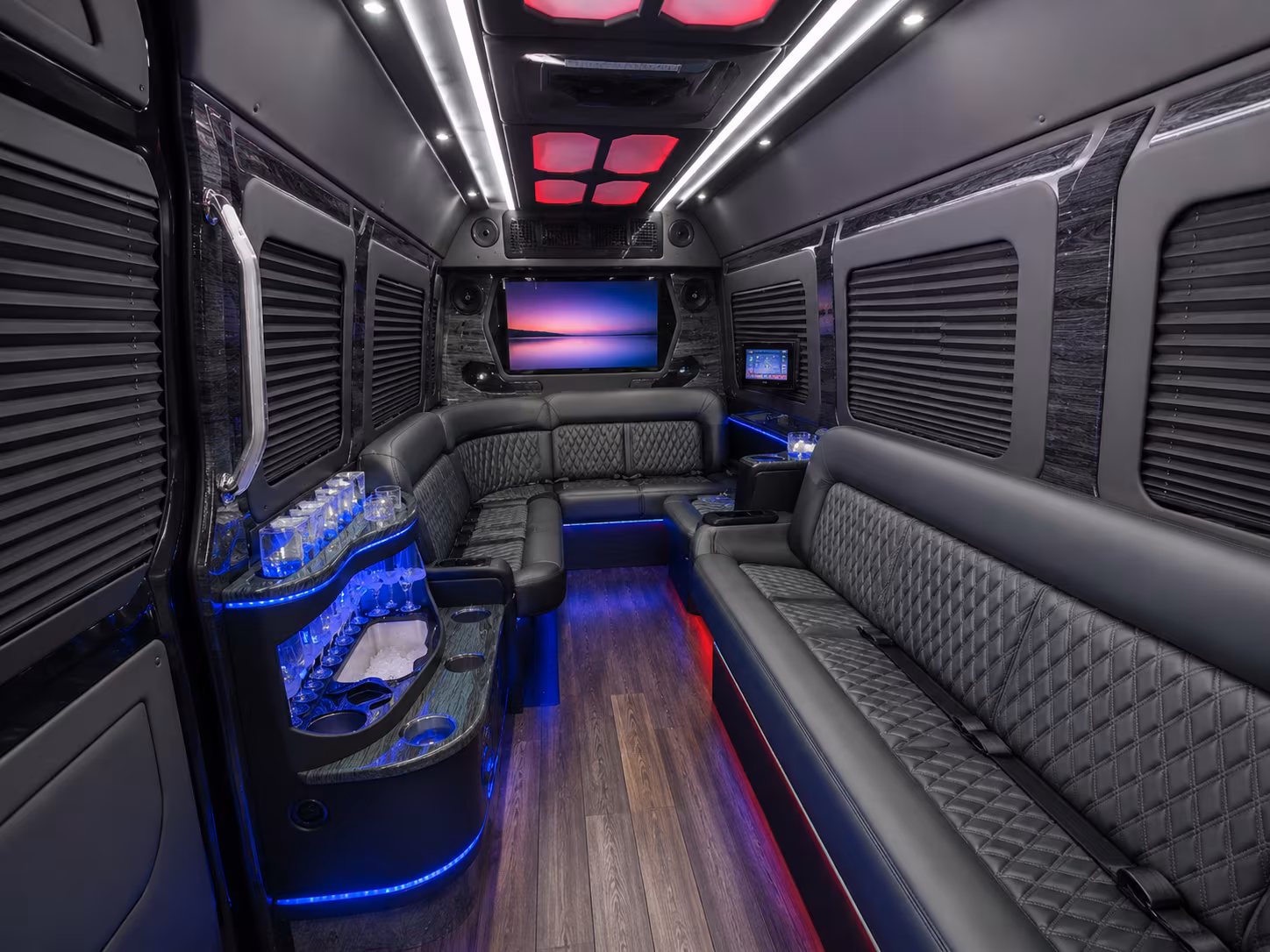 springfield 25 passenger party bus inside