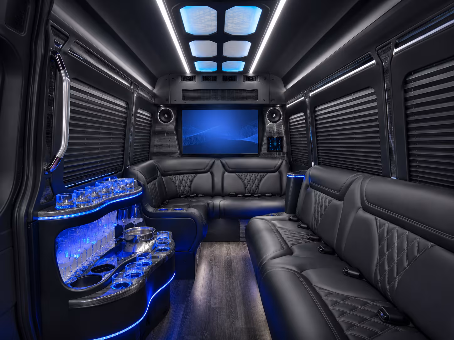 springfield 40 passenger party bus inside